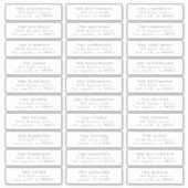 Klassiek individueel donkergrijs wit gastadres sticker (Voorkant)