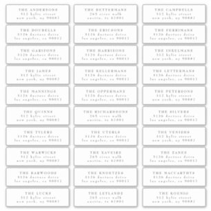 Klassiek individueel donkergrijs wit gastadres sticker