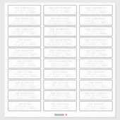 Klassiek Individueel Sage Groen Wit Gastadres Sticker (Vel)