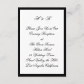 Klassiek ingelijst Script Zwart Wit Receptie Informatiekaartje (Voorkant)