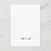 Klassiek ingelijst Script Zwart Wit Receptie Informatiekaartje (Achterkant)