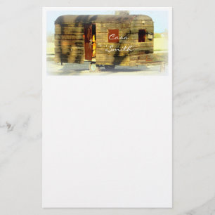  klassiek ingeweven houtcaravan briefpapier