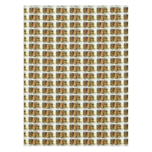 klassiek ingeweven houtcaravan tafelkleed (Voorkant)