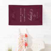 Klassiek Ivoor Bourgondië Welkom Trouwbanner Bord Spandoek (Insitu)