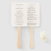 Klassiek Ivoor Elegant Trouwprogramma Handwaaier (Voorkant en achterkant)