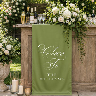 Klassiek Ivoor Groen Calligrafie Proost Op Spandoek