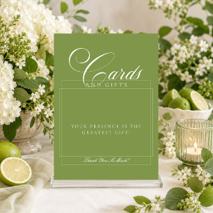 Klassiek ivoor groene kaarten & geschenken trouwbo