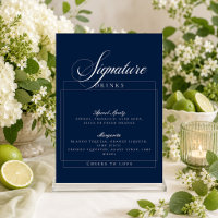 Klassiek Ivoor Navy Blauwe Signature Dranken Bord