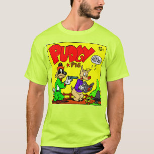 Klassiek jaren 40 Pudgy Pig T-shirt
