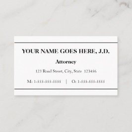 Klassiek, juridisch professioneel Visitekaartje