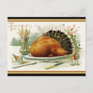 Klassiek kalkoen Thanksgiving diner Briefkaart