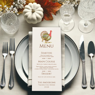Klassiek kalkoen Thanksgiving diner menu