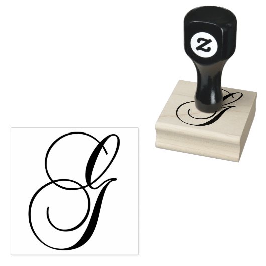Klassiek kalligrafie script letter G monogram Rubberstempel (Gestempeld)
