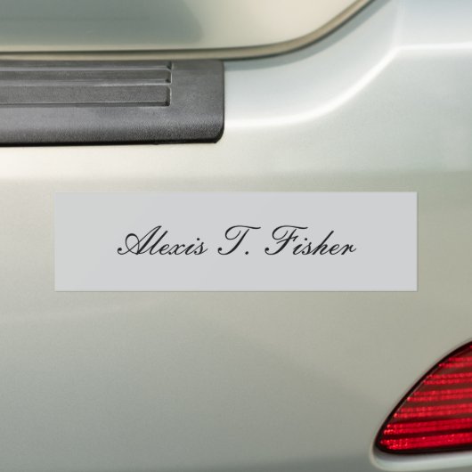 Klassiek kalligrafiescript Plain Simple Gray Bumpersticker (Op auto)