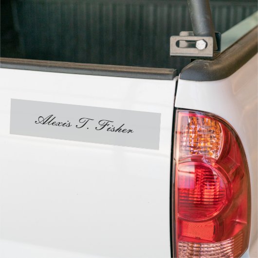 Klassiek kalligrafiescript Plain Simple Gray Bumpersticker (Op Truck)