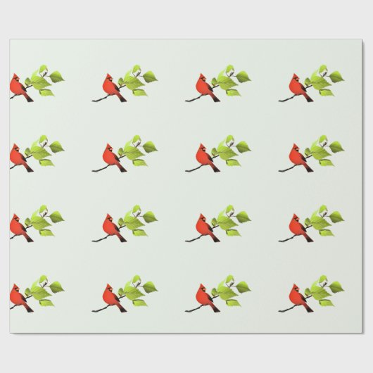 Klassiek kardinaal zongvogel-kaarsenpapier cadeaupapier (Vlak)