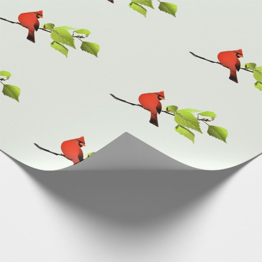 Klassiek kardinaal zongvogel-kaarsenpapier cadeaupapier (Hoek)