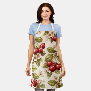 Klassiek Kersenbloesempatroon Cottagecore Fruit Schort