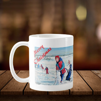 Klassiek Kerst Landschap Personaliseer Koffiemok