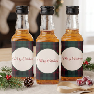 Klassiek Kerst Plaid Mini Flessen Etiket