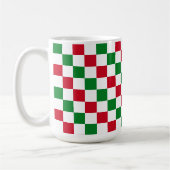 Klassiek kerst schaakbordpatroon koffiemok (Links)
