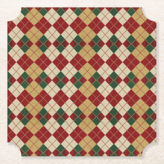 Klassiek, Kerst/winter argyle patroon Kartonnen Onderzetters