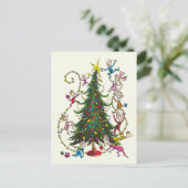 Klassiek| Kerstboom Feestdagenkaart (Staand voorkant)
