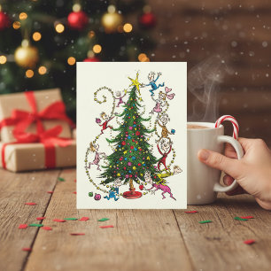 Klassiek Kerstboom Feestdagenkaart