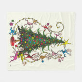 Klassiek| Kerstboom Fleece Deken (Voorkant (Horizontaal))