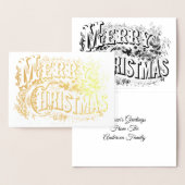 Klassiek Kerstfeest uit het Victoriaanse tijdperk Folie Kaarten (Display)