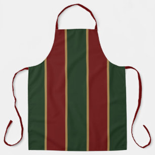 Klassiek Kerstgroen en Rood met Gouden Afwerking Schort