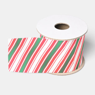 Klassiek kerstgroen rood wit gestreepte lint