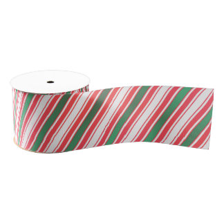 Klassiek kerstgroen rood wit gestreepte lint