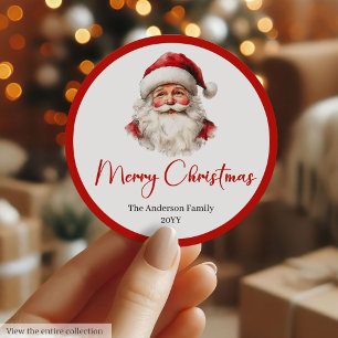 Klassiek Kerstman Gelukkig Kerstmis Label Ontwerp