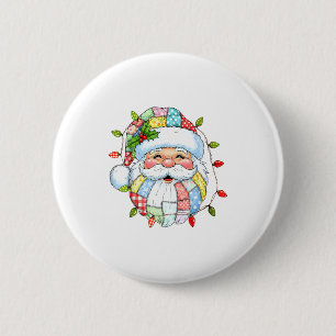 Klassiek Kerstman Gezicht Grappige Kerstman Kerst Ronde Button 5,7 Cm