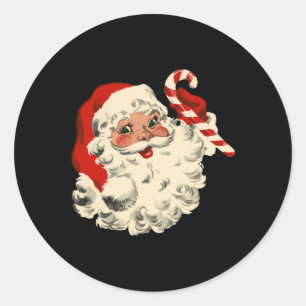 Klassiek Kerstman gezicht grappige ouderwetse kers Ronde Sticker