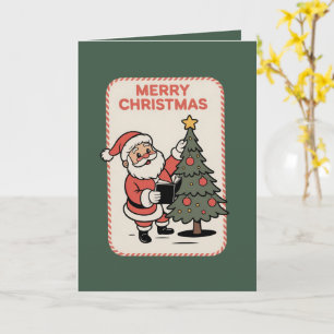 Klassiek Kerstmis Kerstvakantie Kerstman Leest  Kaart