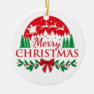 "Klassiek Kerstmis Rendier & Kerstman Ornament