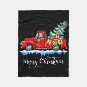 Klassiek Kerstmis Rode Truck Ouderwetse Ch Fleece Deken
