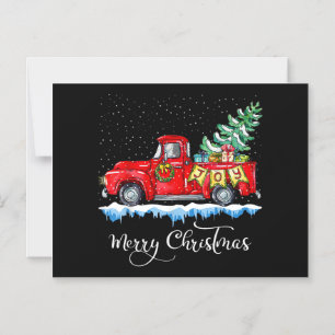 Klassiek Kerstmis Rode Truck Ouderwetse Kerstmis Magnetische Uitnodiging