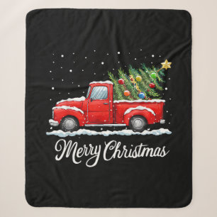 Klassiek Kerstmis Rode Truck Ouderwetse Kerstmis Sherpa Deken