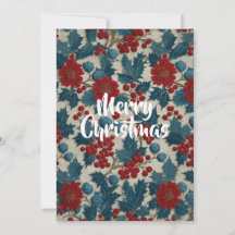 Klassiek Kerstmis Rood Bes Botanisch Linnen