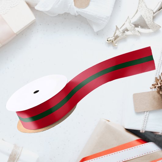 Klassiek Kerstmis rood en groen Lint