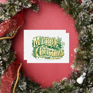 Klassiek Kerstmis uit het Victoriaanse tijdperk Folie Feestdagenkaart