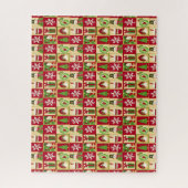 Klassiek kerstpatroon legpuzzel (Verticaal)