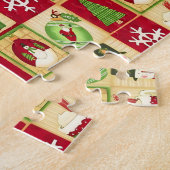 Klassiek kerstpatroon legpuzzel (Zijkant)