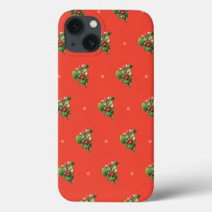 Klassiek kerstpatroon met hulstbesplanten iPhone 13 hoesje