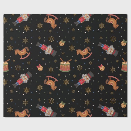 Klassiek kerstspeelgoed inpakpapier (Vlak)