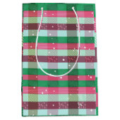 Klassiek kerststreeppatroon medium cadeauzakje (Voorkant)