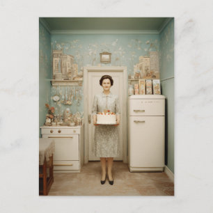Klassiek Keuken Cake Portret Briefkaart